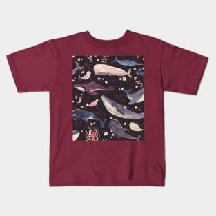 Whale song (purple) Kids T-Shirt